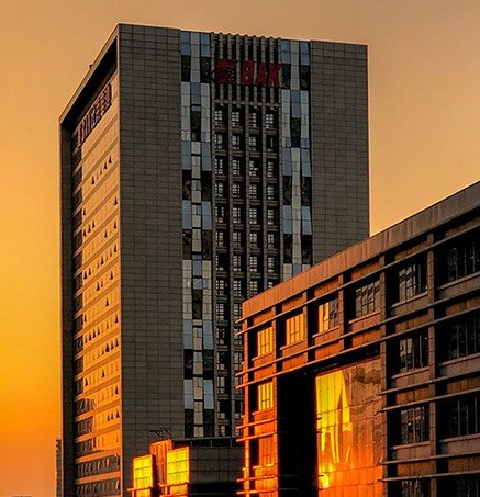 Modern high-rise residential building